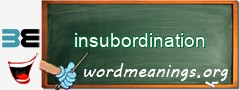 WordMeaning blackboard for insubordination